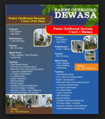 Pket outbound Bhakti Alam Pasuruan